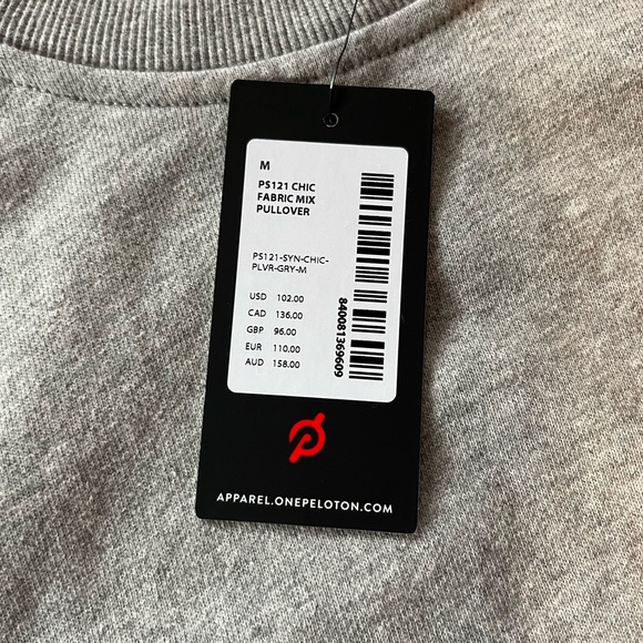 Peloton Chic Fabric Mix Pullover Medium Windbreaker French Terry Knit - Picture 4 of 5